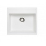 Carysil White Single Bowl Granite Top/Flush/Under Mount Kitchen/Laundry Sink 560 x 510 x 200mm 